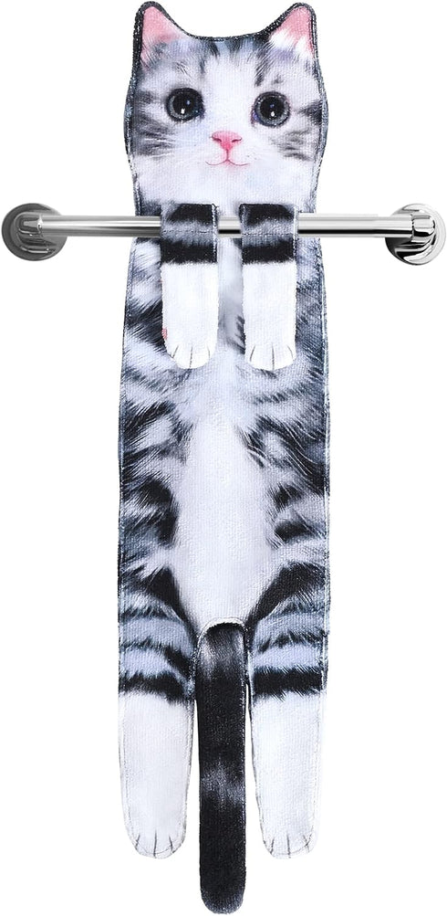 Cat Funny Hand Towels for Bathroom Kitchen